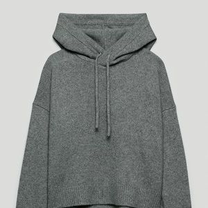 The Group Babaton Aritzia Luxe Cashmere Hoodie Charcoal Gray